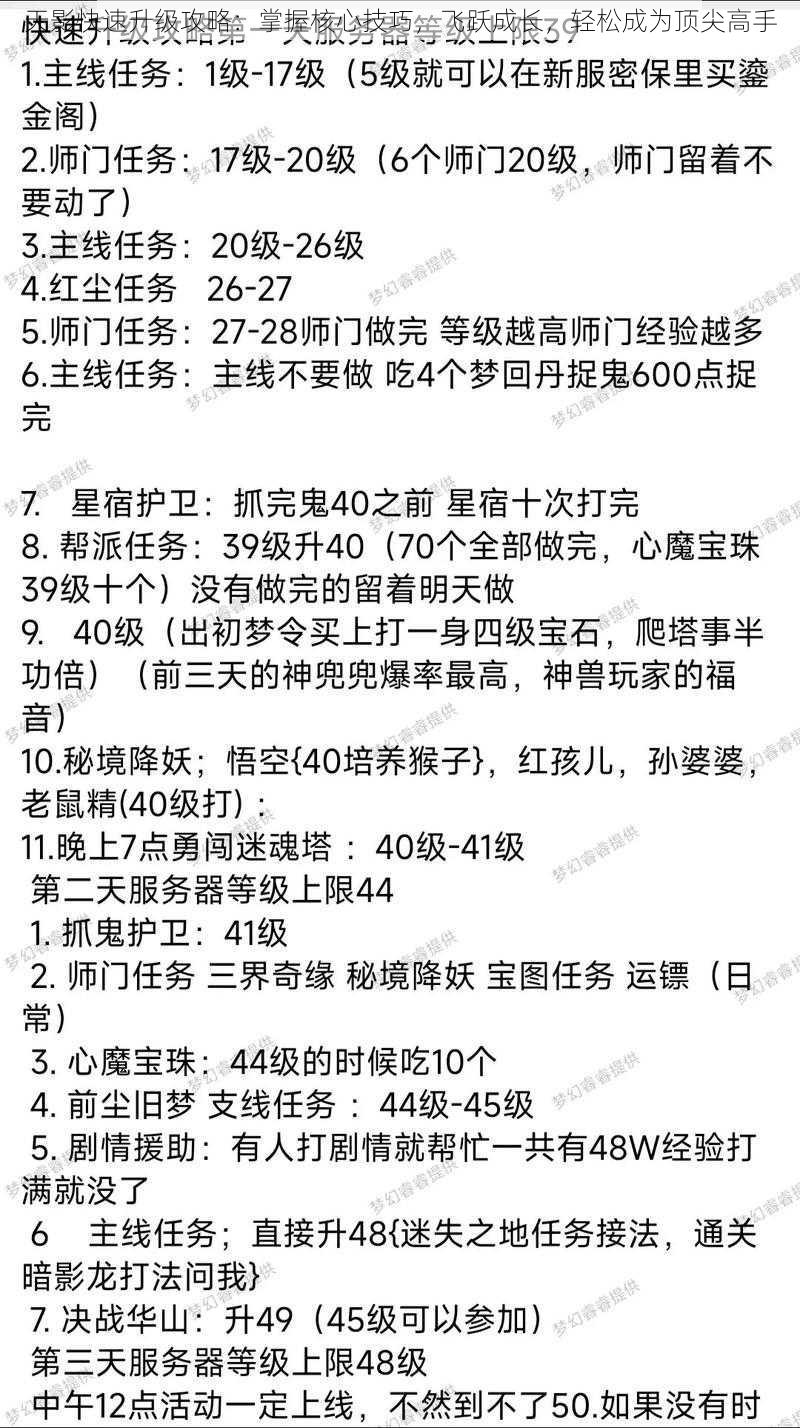 天影快速升级攻略：掌握核心技巧，飞跃成长，轻松成为顶尖高手