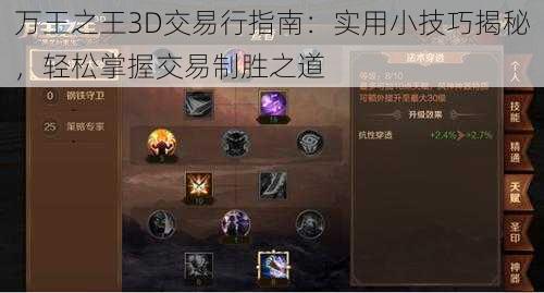 万王之王3D交易行指南：实用小技巧揭秘，轻松掌握交易制胜之道