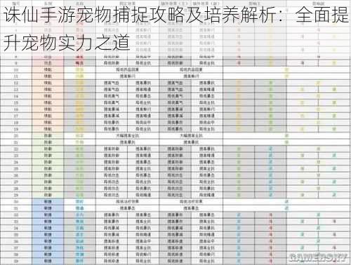 诛仙手游宠物捕捉攻略及培养解析：全面提升宠物实力之道